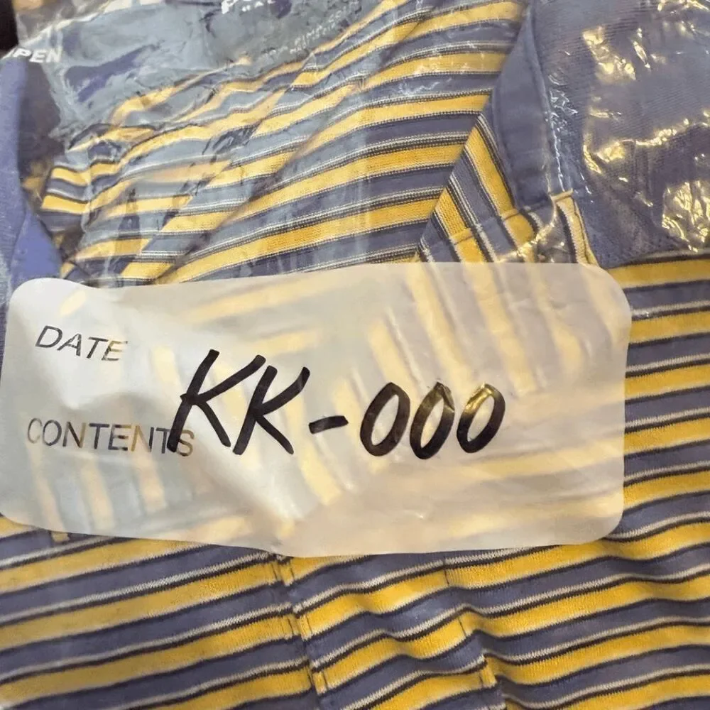 Ralph Lauren Men's Striped Pima Cotton Polo Golf  Shirt Blue Yellow‎ Size Medium